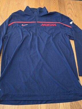 Title:Nike Elite Arizona Wildcats Dri Fit Quarter Zip Pullover Jacket Navy Blue